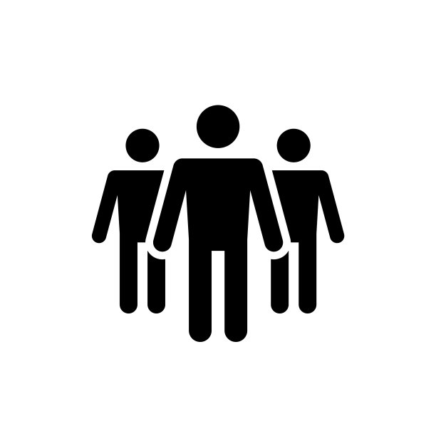 分组人-黑色图标上的白色背景图片下载