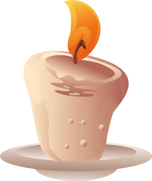 白色背景上的卡通蜡烛图片下载