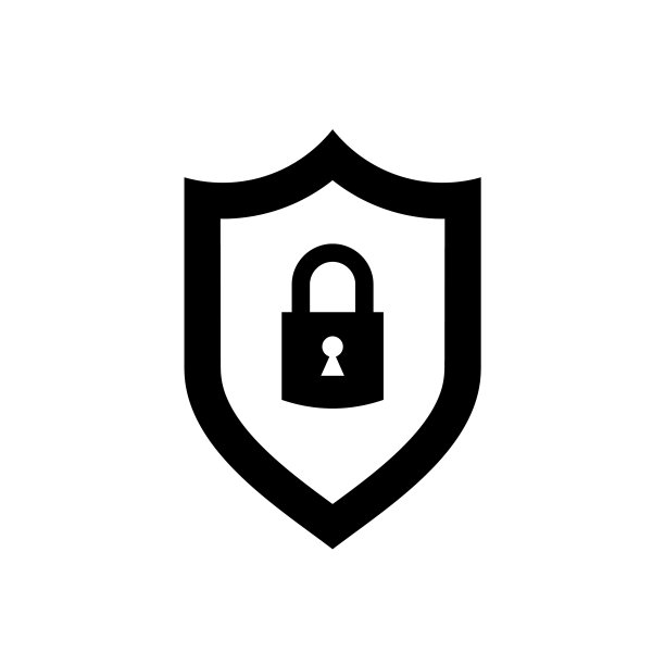 带安全锁的盾牌-黑色图标图片下载