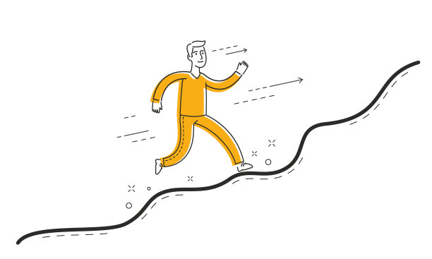 在成功图表上运行的商人图片下载