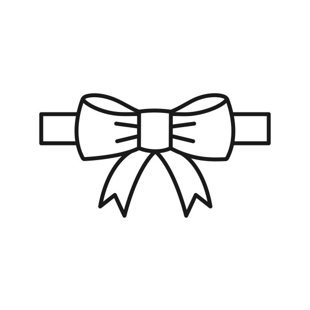 蝴蝶结矢量图标在时尚的平面设计图片下载