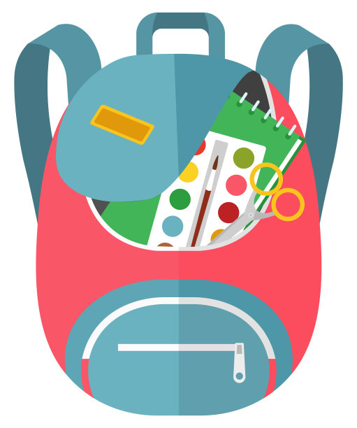 彩色学校背包回学校图片下载