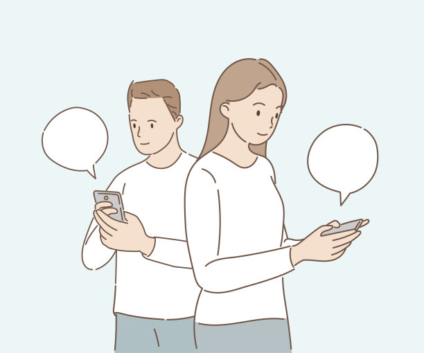 人们通过手机应用聊天。图片下载