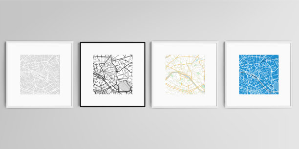 逼真的设置方形相框图片下载