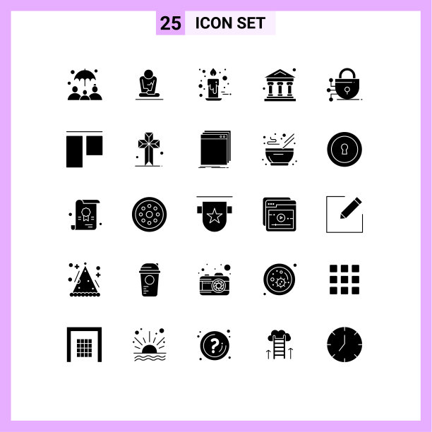 25固体字形概念的网站移动和图片下载