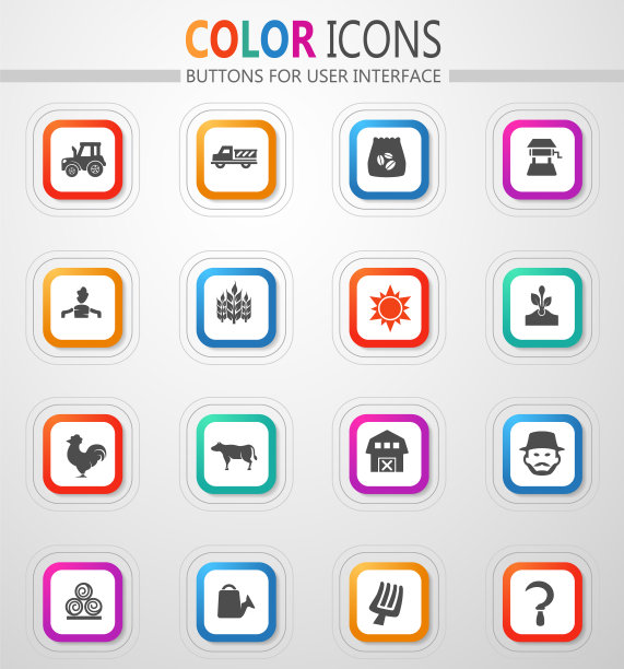 农业和食品生产图标集图片下载