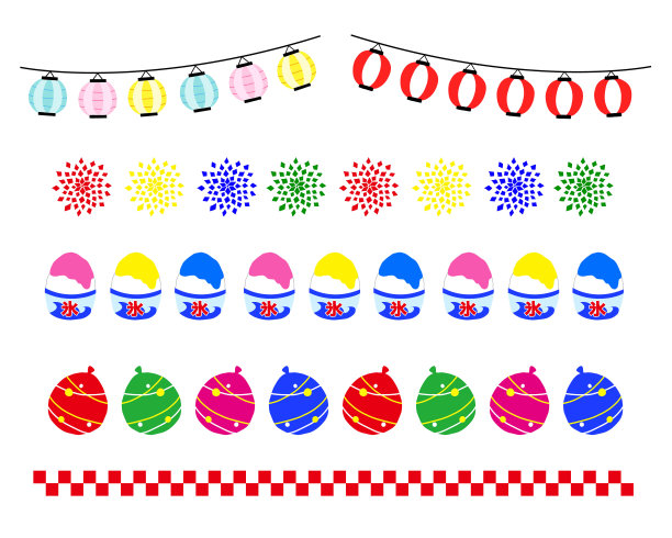 日本节日线插画素材集图片下载