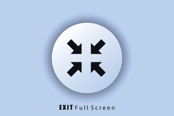 全屏登录或注销图标。退出全屏图标。展开或折叠符号。用户界面图标。白色网站按钮。新生变形。向量EPS10图片下载