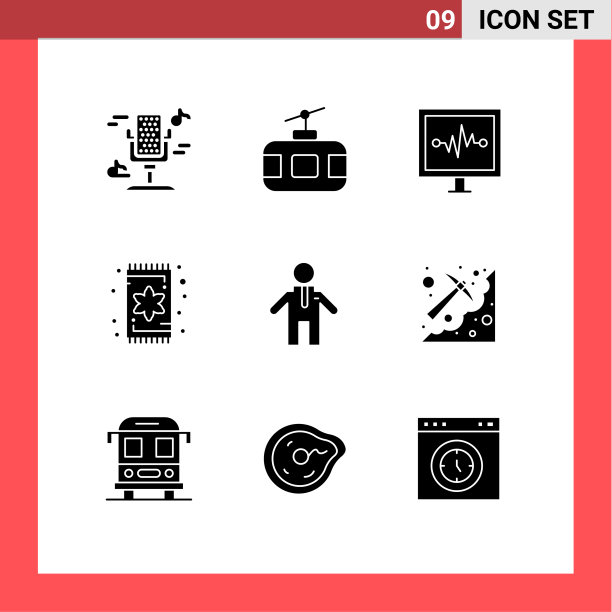 移动界面立体字形设置9个象形图图片下载