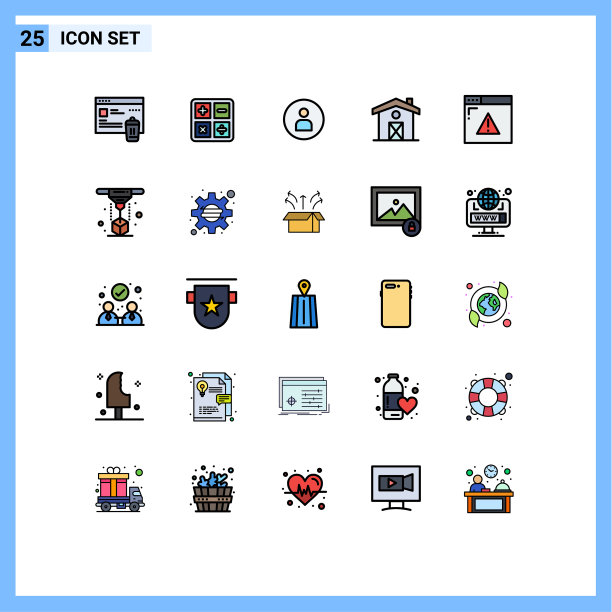 可编辑线包25简单填充线平图片下载