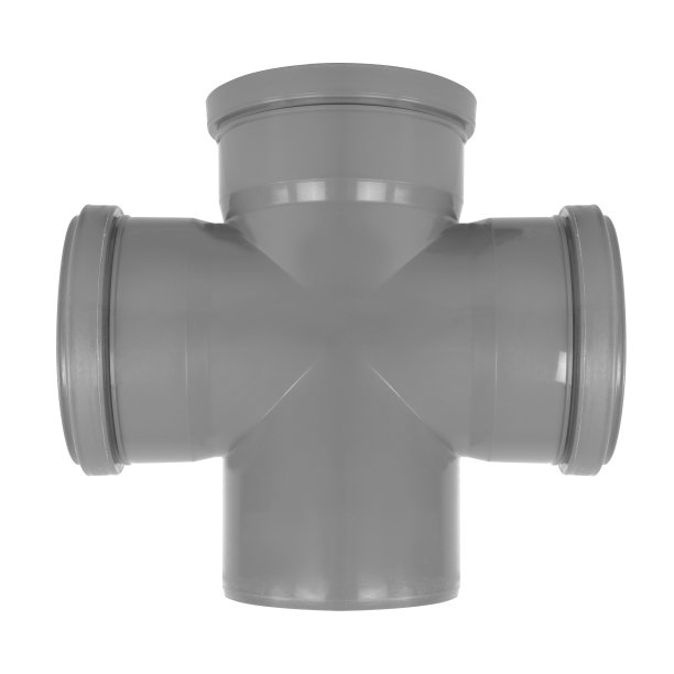管道和污水处理。三插座90度PVC配件污水处理三口减少图片下载