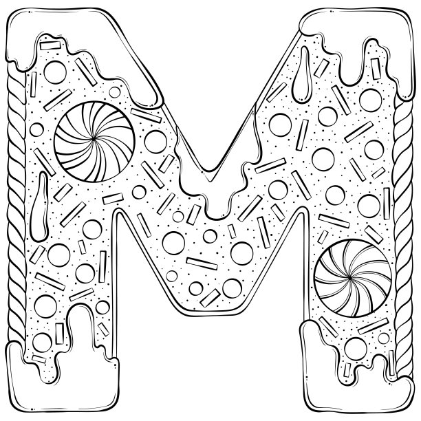 字母姜饼字母m图片下载