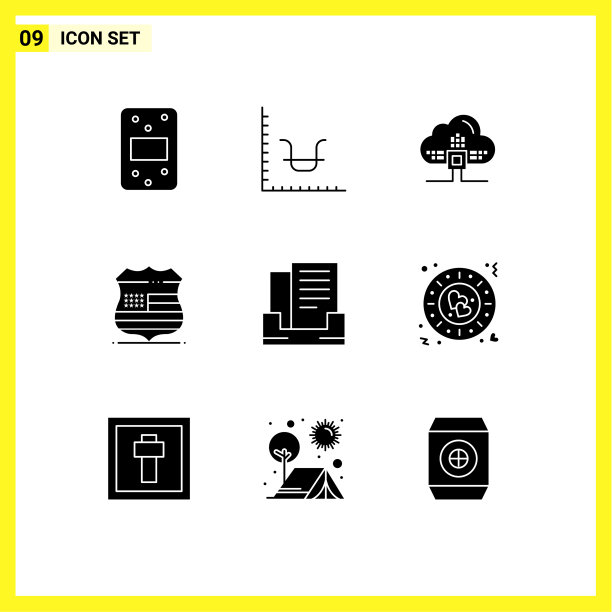 设置9个现代的UI图标符号为方框图片下载