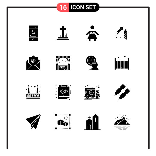 设置16个现代UI图标符号打开图片下载