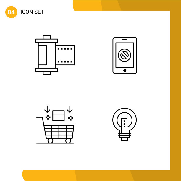 4线概念为网站移动和应用程序图片下载