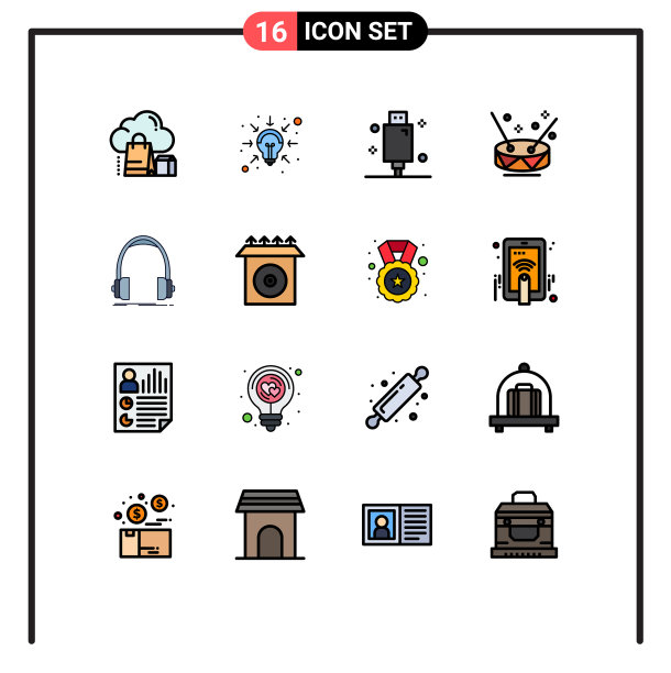 16 .用户界面平色填充线包图片下载