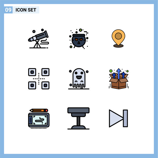 包9条创意填充线平色鱼图片下载