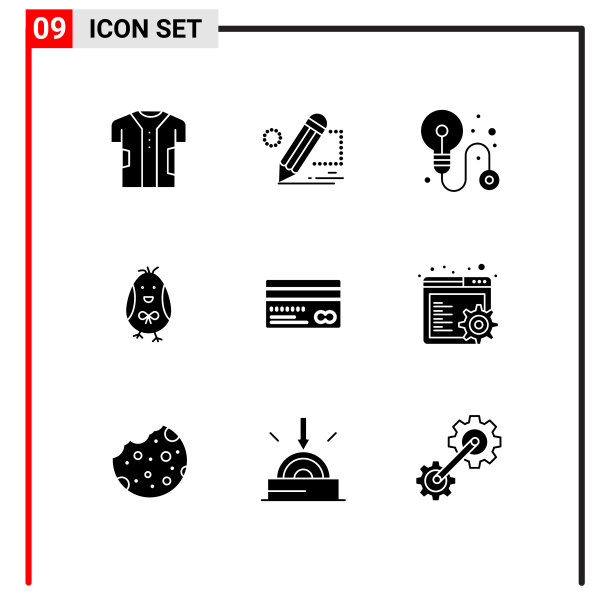 组9现代固体象形文字设置信贷图片下载