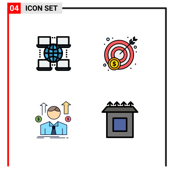 股票图标包4线标志和符号图片下载
