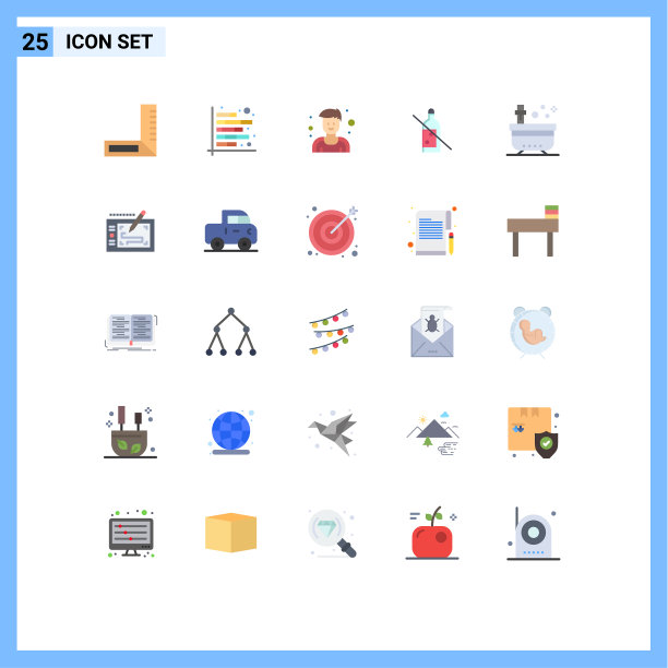 25个创意图标现代水疗标志和符号图片下载