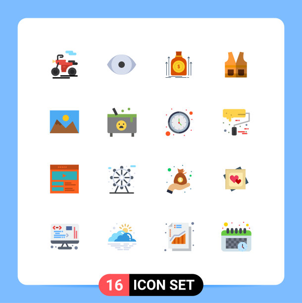 股票图标包16行符号和符号图片下载