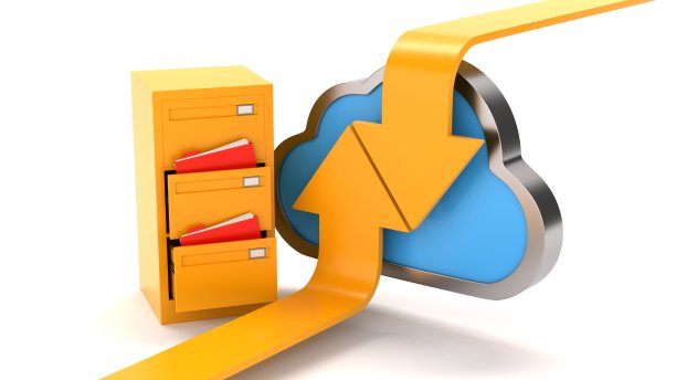 有云存储符号和上传下载箭头的文件柜图片下载