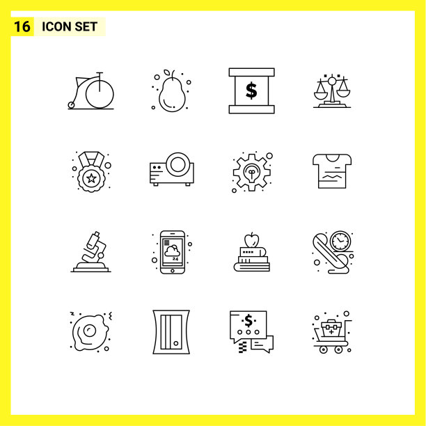 现代设置16轮廓象形奖励图片下载