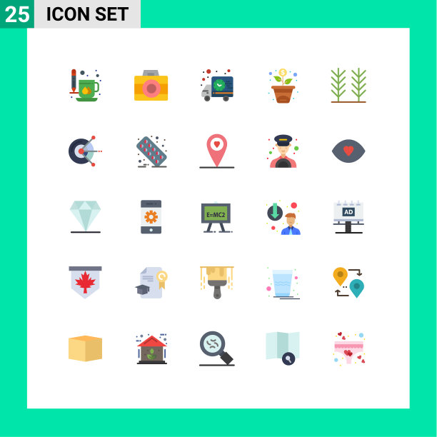 适用于网络和移动的25种通用平面颜色图片下载