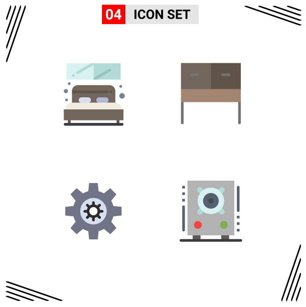 4平面图标概念的网站，移动和应用程序图片下载