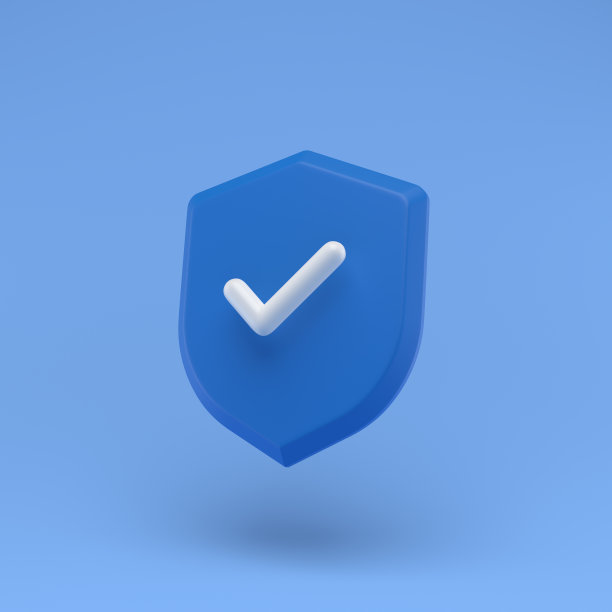 盾牌保护图标检查简单的3d插图在蜡笔抽象的背景。最小的概念。三维渲染图片下载
