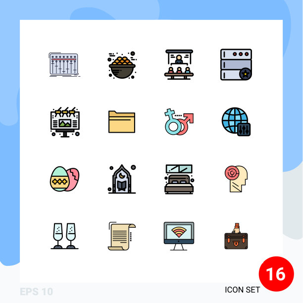 现代设置16平色填充线条和图片下载