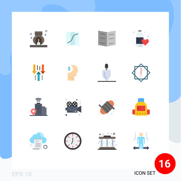 设置16个商业平面颜色包羽绒图片下载