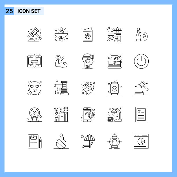 为碗设置25个现代UI图标符号图片下载