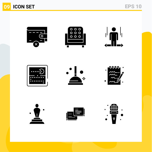9。坚实的字形概念的网站，移动和图片下载