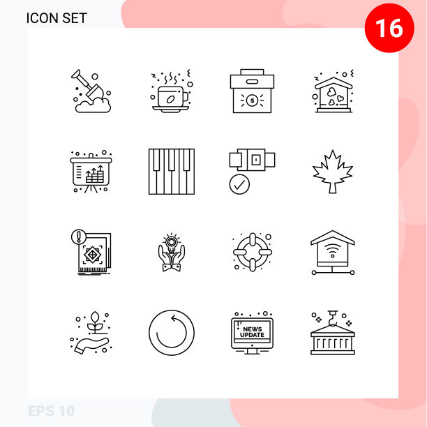 第16组勾勒出移动的标志和符号图片下载