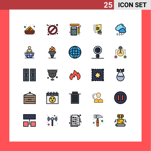 用户界面包25基本填充线平图片下载