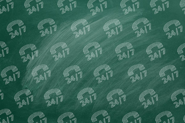 24小时热线电话。插图在黑板上图片下载