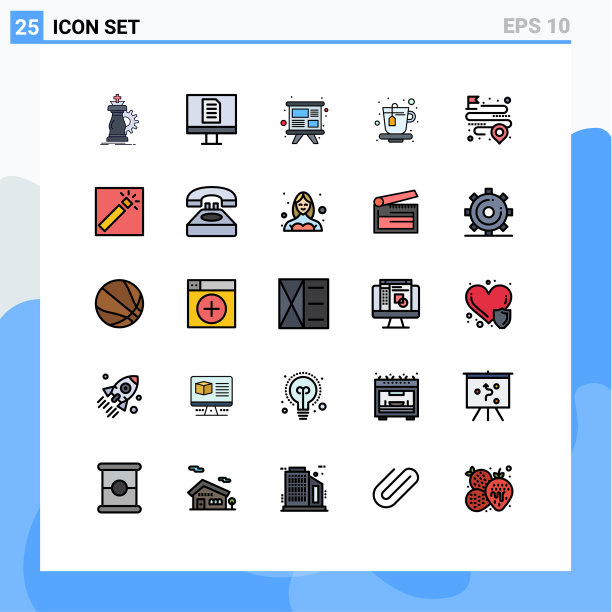 25个通用填充线平色标志符号图片下载