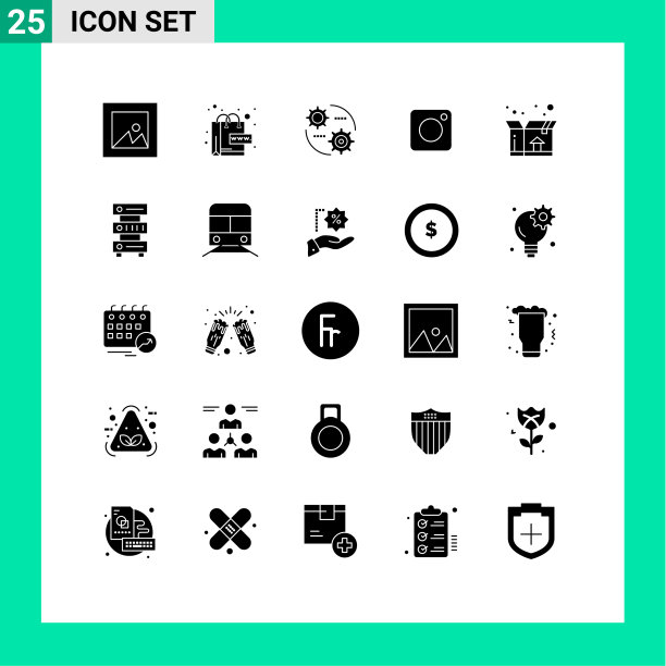 组25现代固体象形文字设置航运图片下载