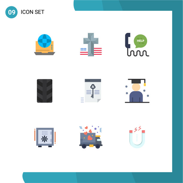 9 .平面色彩概念的网站，移动和应用程序图片下载