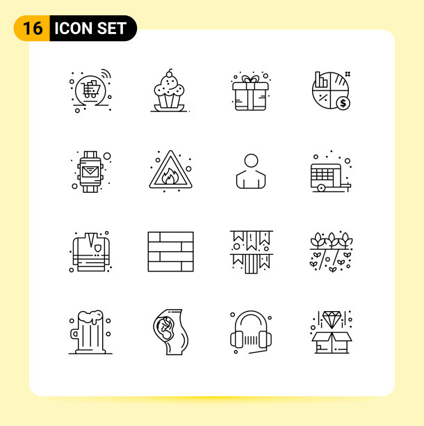 设置16个现代UI图标符号符号的电子邮件图片下载
