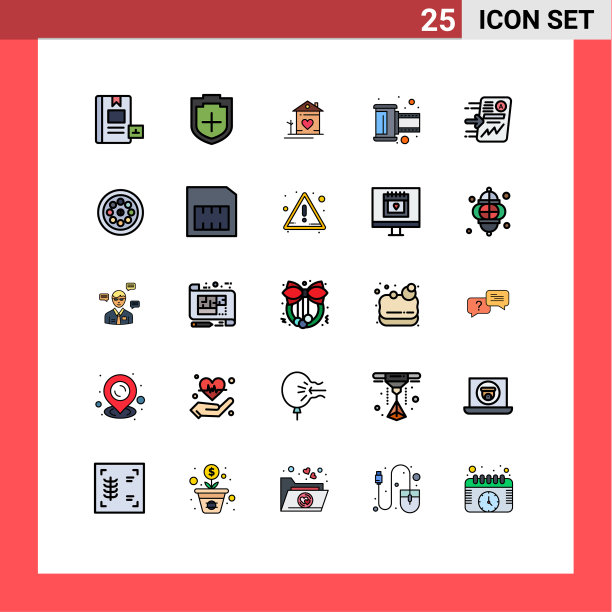 用户界面包25基本填充线平图片下载