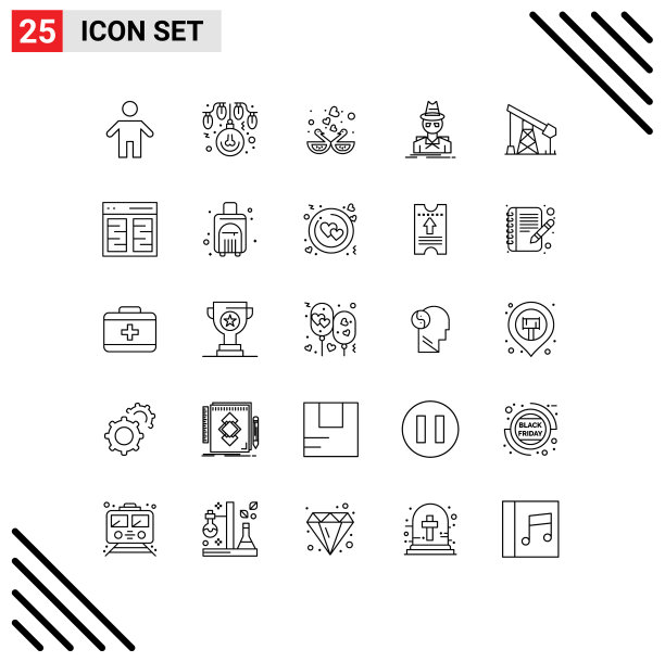 行装25个通用符号贼图片下载