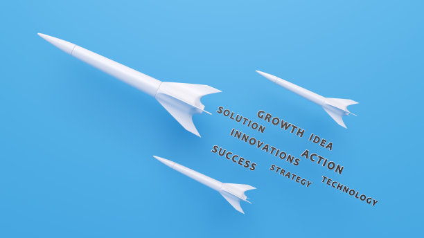 创意和想法。Rocket 3d Startup概念图片下载