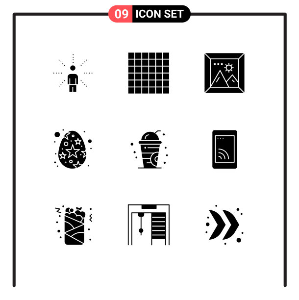 设置9个现代的UI图标符号标志的夏天图片下载