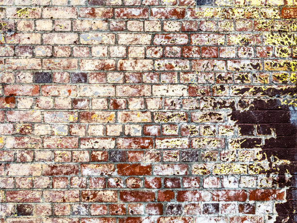 砖墙表面陈旧、污损、风化图片下载