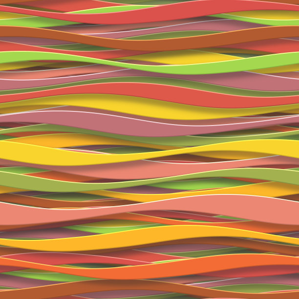 水平雕刻波浪图案，无缝纹理，3d插图图片下载