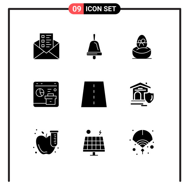 包装9现代固体符号符号和符号图片下载