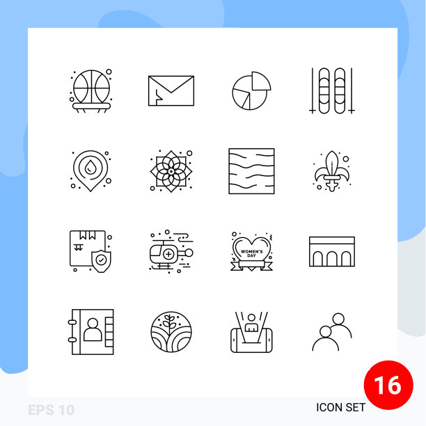 股票图标包16行符号和符号图片下载