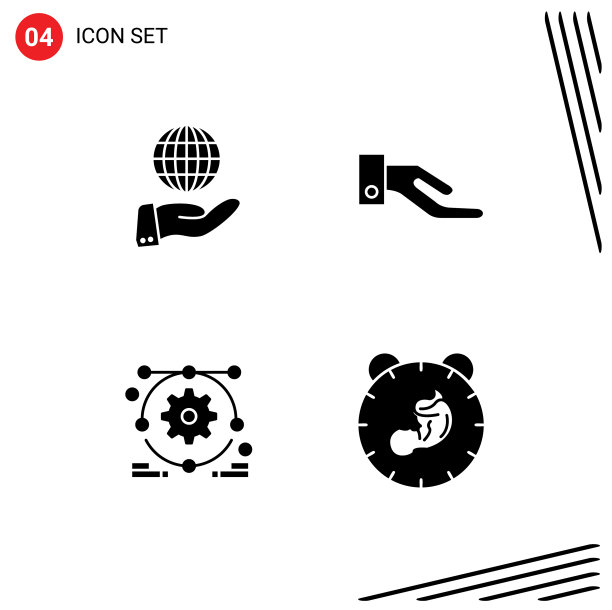 设置4个现代UI图标符号标志图片下载